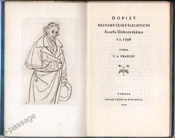 Dopisy neznámé šlechtičny Josefu Dobrovskému z r. 1796 - 1 Dopisy neznámé šlechtičny Josefu Dobrovskému z r. 1796 - 1