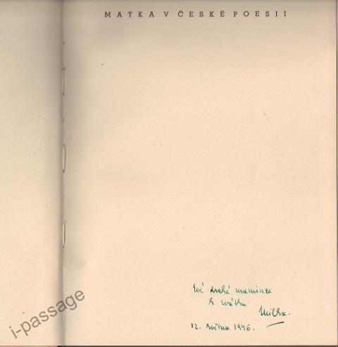 Matka v české poezii - 1 Matka v české poezii - 1
