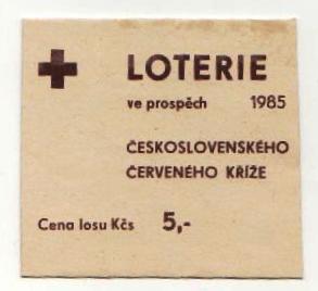 Loterie Československého červeného kříže - 1985